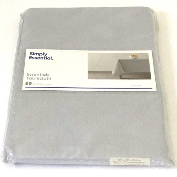 Bed Bath & Beyond Essentials Gray Tablecloth, Dual Fit, Oblong or Rectangular. - Picture 1 of 7